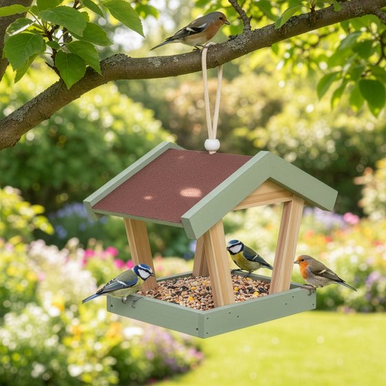 Mangeoire pour oiseaux en bois 