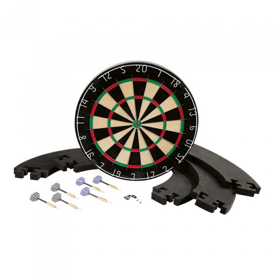 Cible de fléchettes en sisal avec anneau de protection mural 