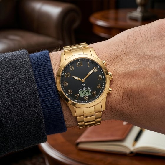 Montre-bracelet radio en or 