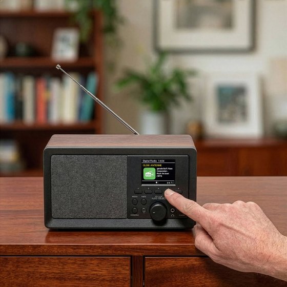 Radio rétro DAB+ aspect bois 