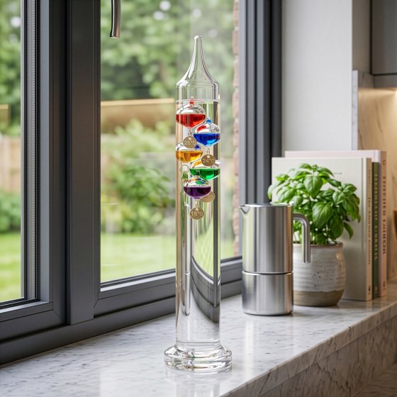 Thermomètre en verre Galileo de 28 cm 