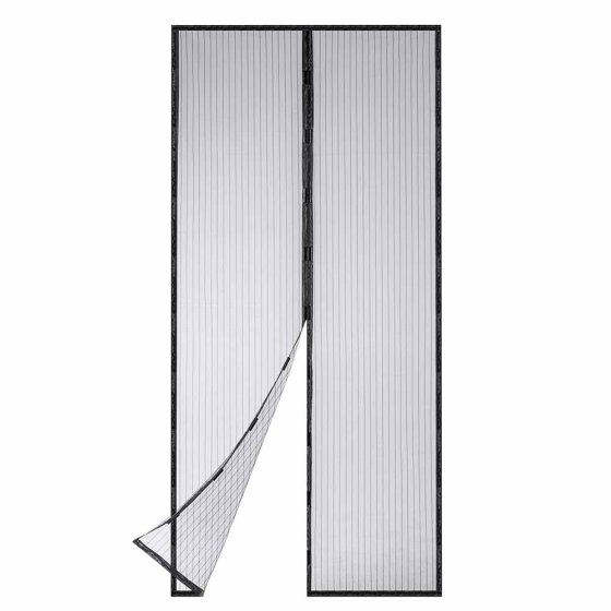 Rideau anti-insectes avec fermeture magnétique, noir 