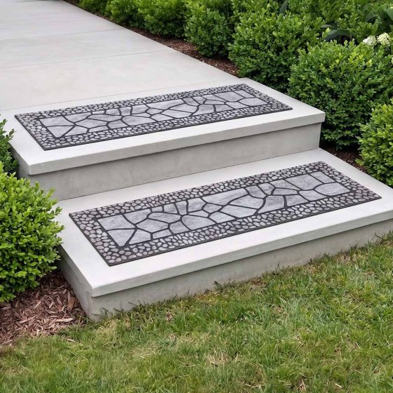 Lot de 2 tapis de protection pour les pieds - Gris pierre  