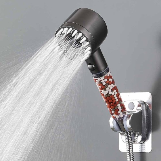 Pommeau de douche massant avec filtre minéral 