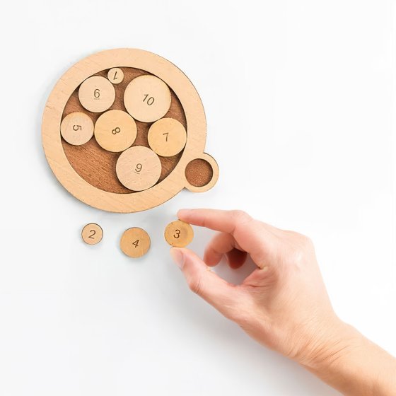 Jeu de réflexion avec des disques « Cercle des nombres » 