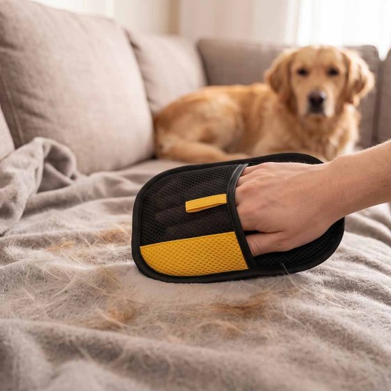 Gant pour ramasser les poils d'animaux 