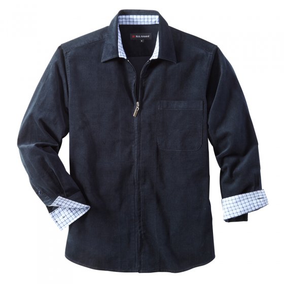 Chemise en velours côtelé avec glissière intégrale 