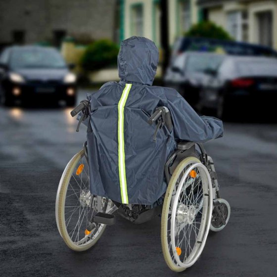 Cape de pluie avec manches pour rollator 