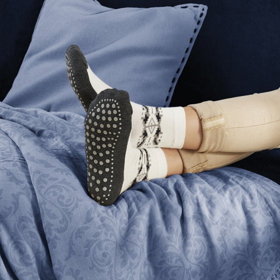 Chaussettes antidérapantes avec angora 