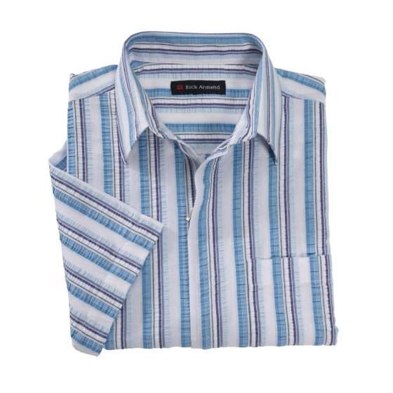 Chemise zippée en crépon de coton