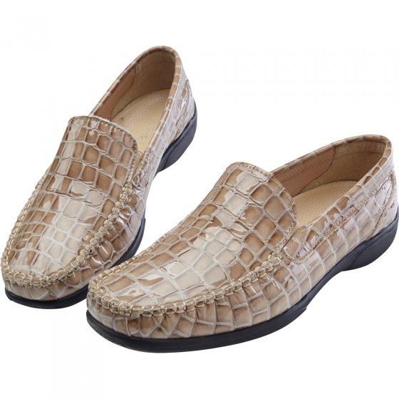 Mocassins en cuir aspect croco vernis 