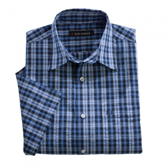 Chemise à carreaux en seersucker 