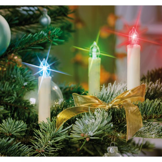 Guirlande de 20 bougies à LED pour sapin de Noël - Guirlande de