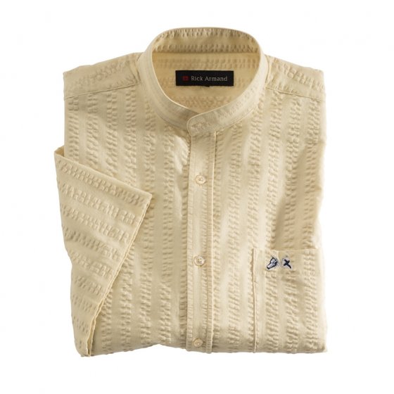 Chemise seersucker col officier