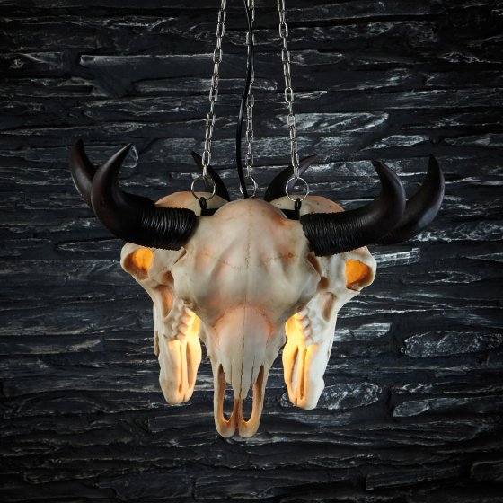 Lampe suspendue  "crânes de Longhorn" 