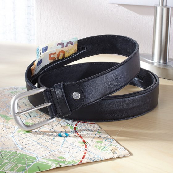 Ceinture en cuir avec compartiment secret 