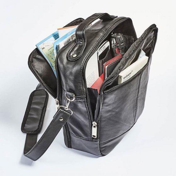 Sac organisateur pour homme en cuir d'agneau
