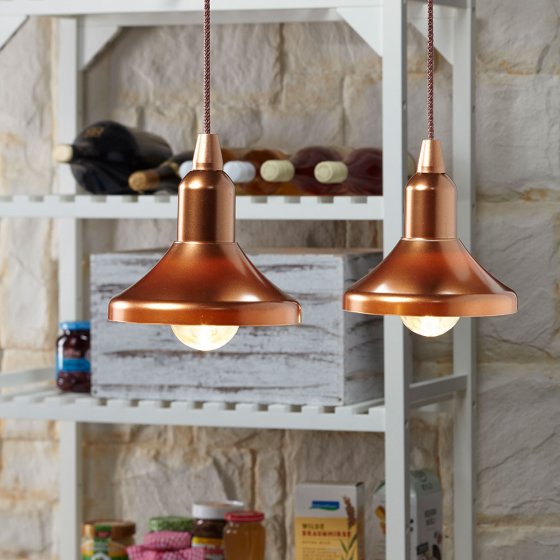 Lampes sans fil aspect cuivre Lot de 2
