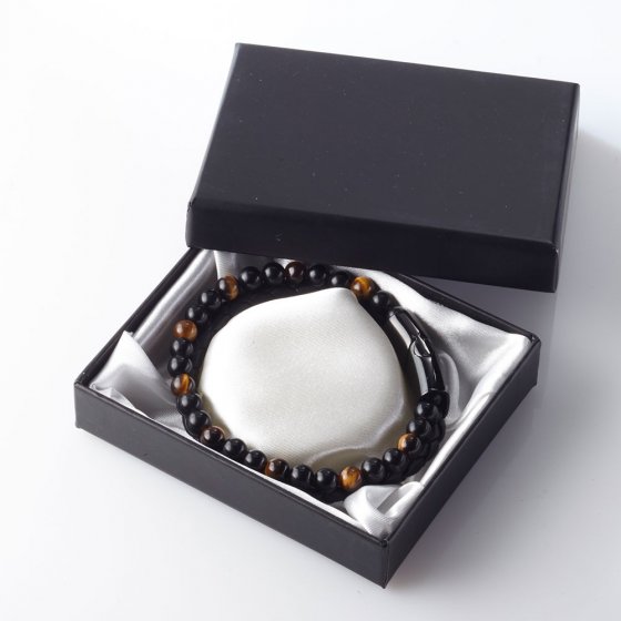 Bracelet homme cuir et pierres précieuses