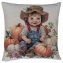 Housse de coussin "Fille citrouille" - 2