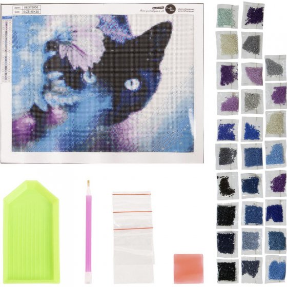 Peinture au diamant, chat