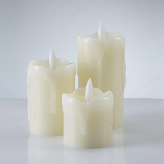 3 bougies LED scintillantes 