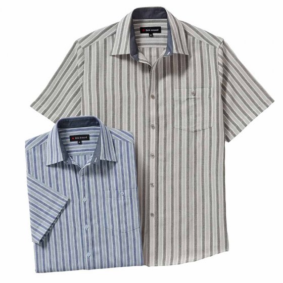 Chemise Jacquard en lot 3XL (47/48) | Bleu#Noir