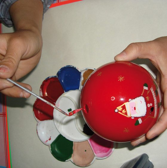Lot de 8: Boules de Noël peintes à la main 