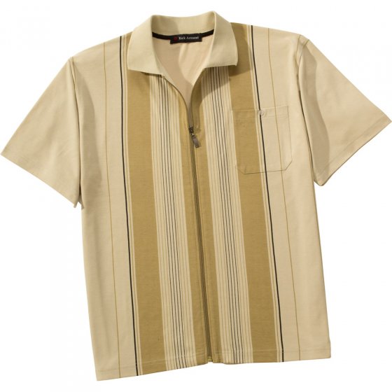 Polo zippé Beige,XXL 