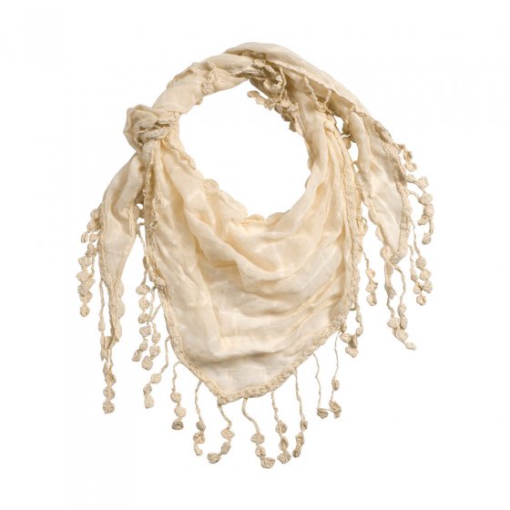 Schal,Spitzen-Fransenmix,offwh Schal | offwhite#Offwhite