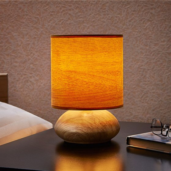 Lampe tactile aspect bois