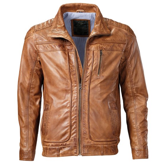 Blouson sportif en cuir 