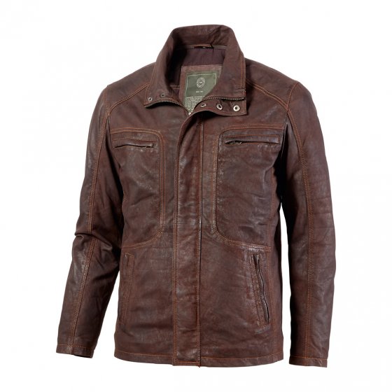 Veste d'hiver en cuir d'agneau