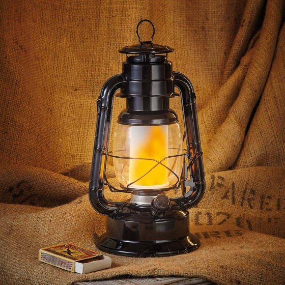 Lampe tempête avec effet de flamme 