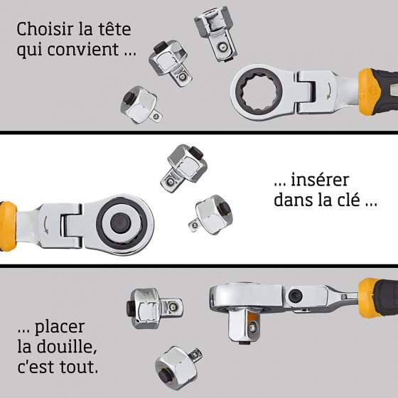 Jeu de clés à cliquet ajustables 