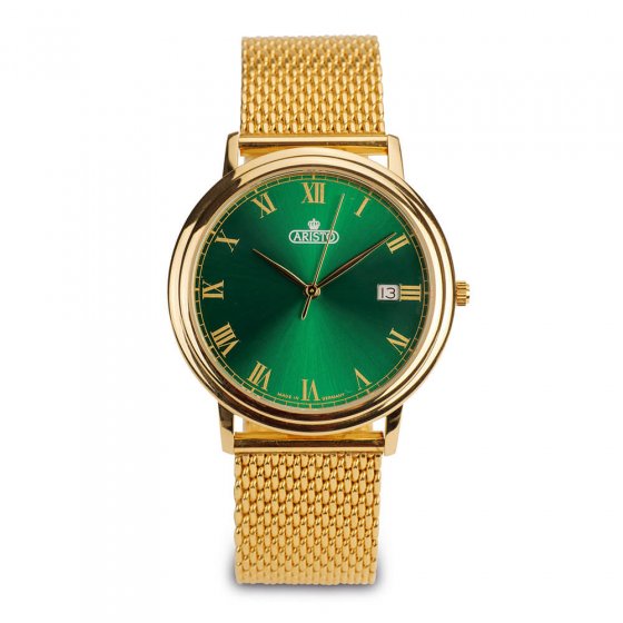 Montre homme plaquée or "Green Baron II"