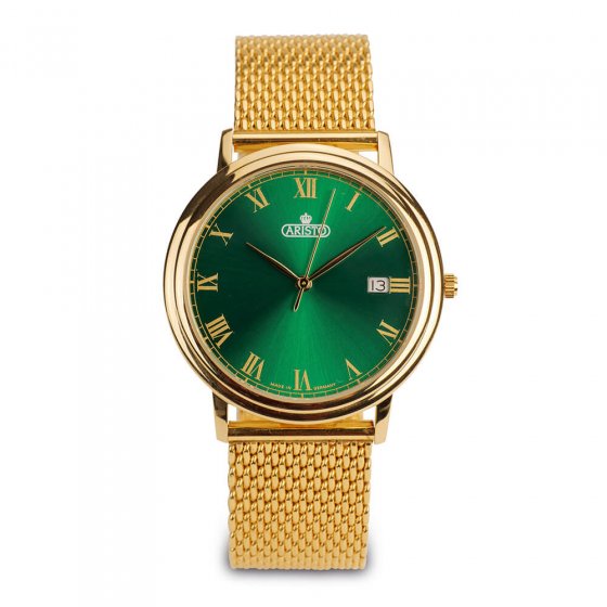 Montre homme plaquée or  "Green Baron II" 