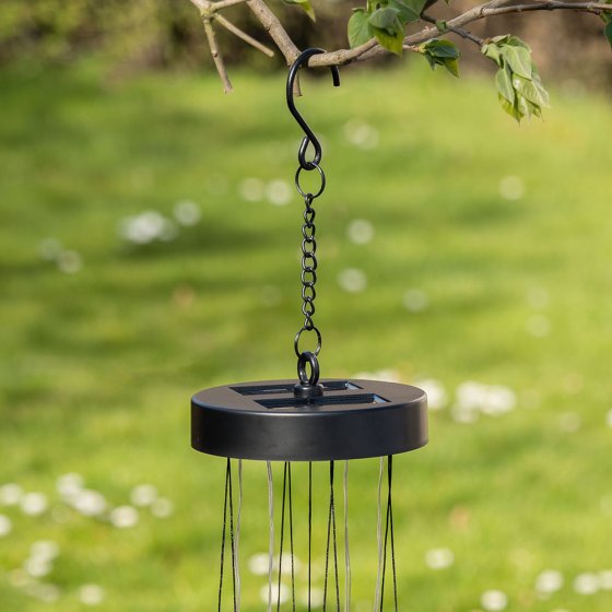Carillon éolien Solaire Avec Lumière LED Couleur Changeante - Acier Inoxydable - Étanche - Pour Décoration De Jardin, Terrasse