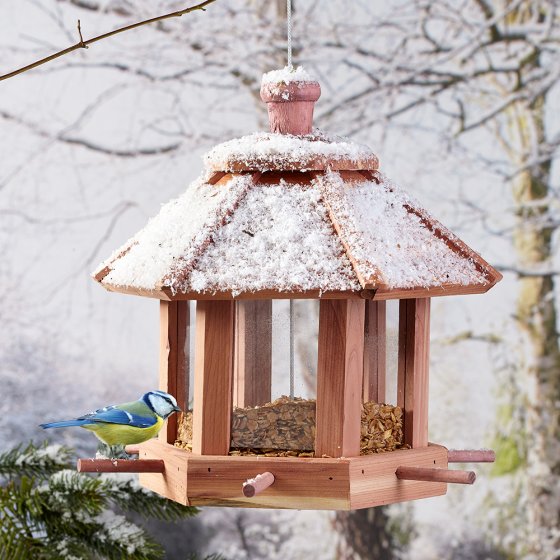 Mangeoire pour oiseaux en bois de cèdre 