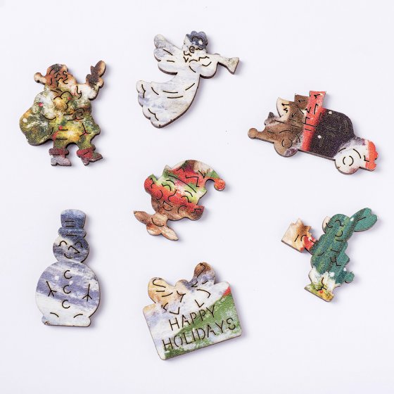 Puzzle en bois « les aides du Père Noël » 