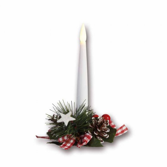Bougies LED sur arrangement décoratif, lot de 2