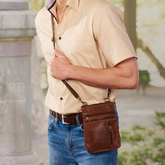 Sac de cuir compact à bandoulière 