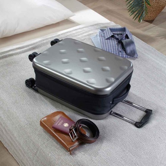 Valise ultra plate à roulettes Gris