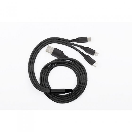 Câble de charge USB 3 en 1 Noir
