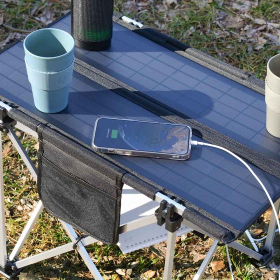 Table de camping pliante solaire