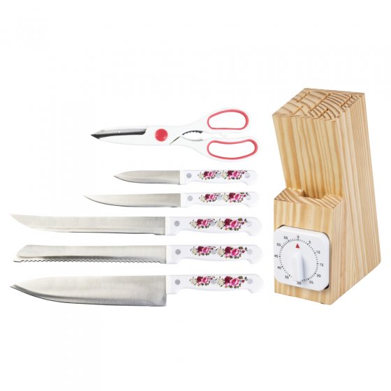 Bloc de couteaux "Roses" 