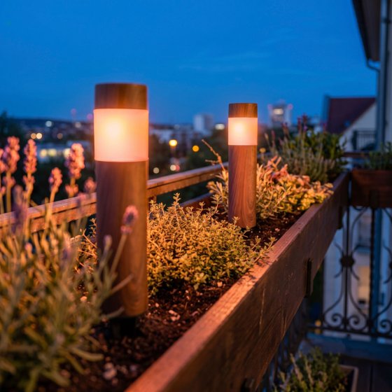 Luminaires « flammes » aspect bois 