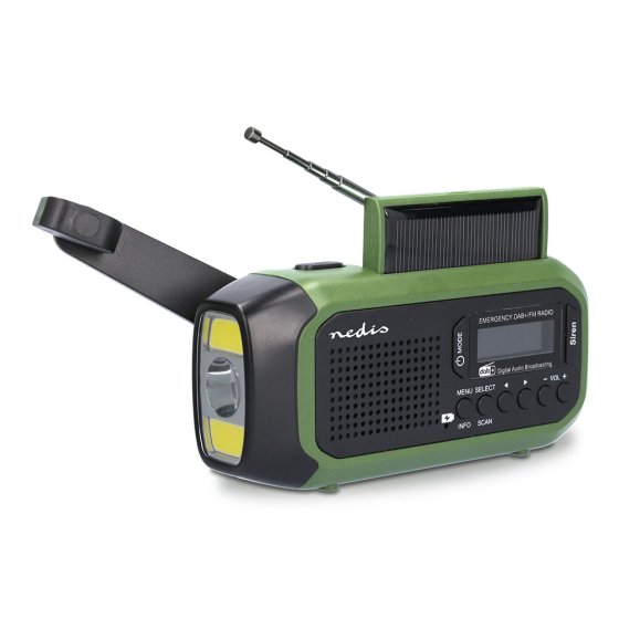 Radio DAB+ à manivelle et énergie solaire 