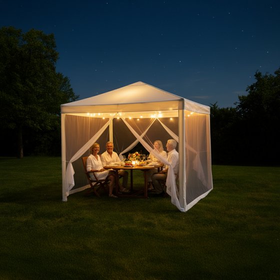 Pavillon de jardin avec moustiquaire intégrée 