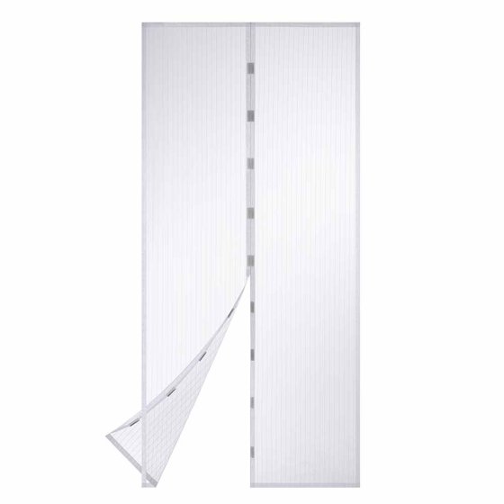 Rideau anti-insectes avec fermeture magnétique, blanc 